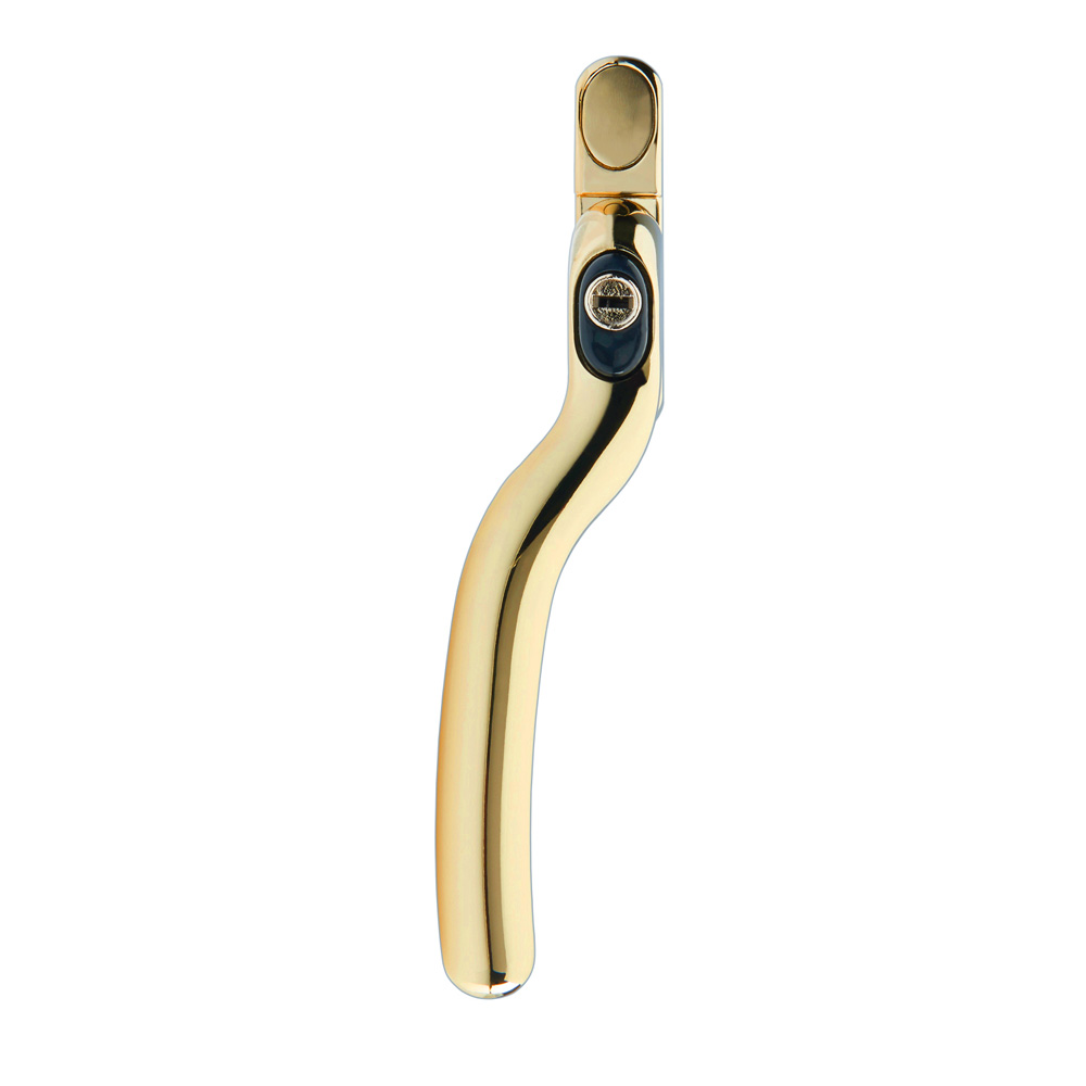 Timber Series Connoisseur Cranked Espag Window Handle - Polished Gold (Left Hand)